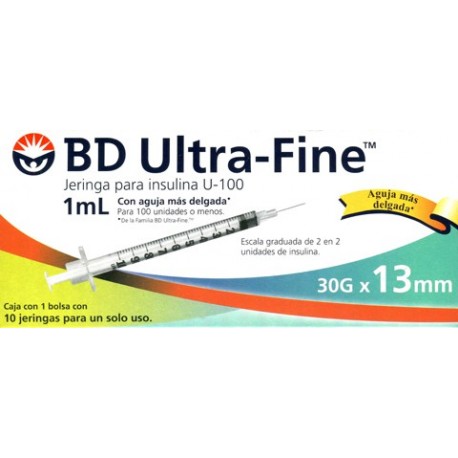 Jga. bd c/10 1ml. 30x13mm insulina ultra-fine